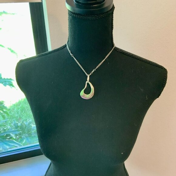 Stainless Steel AVF Crystal Teardrop Necklace - Picture 4 of 6